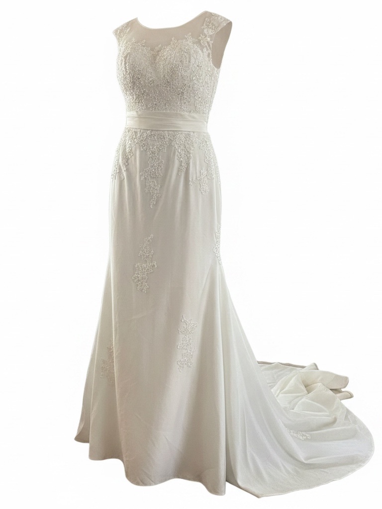 Juliet Classic Ivory Wedding Dress Small Lace Beaded Bridal Gown